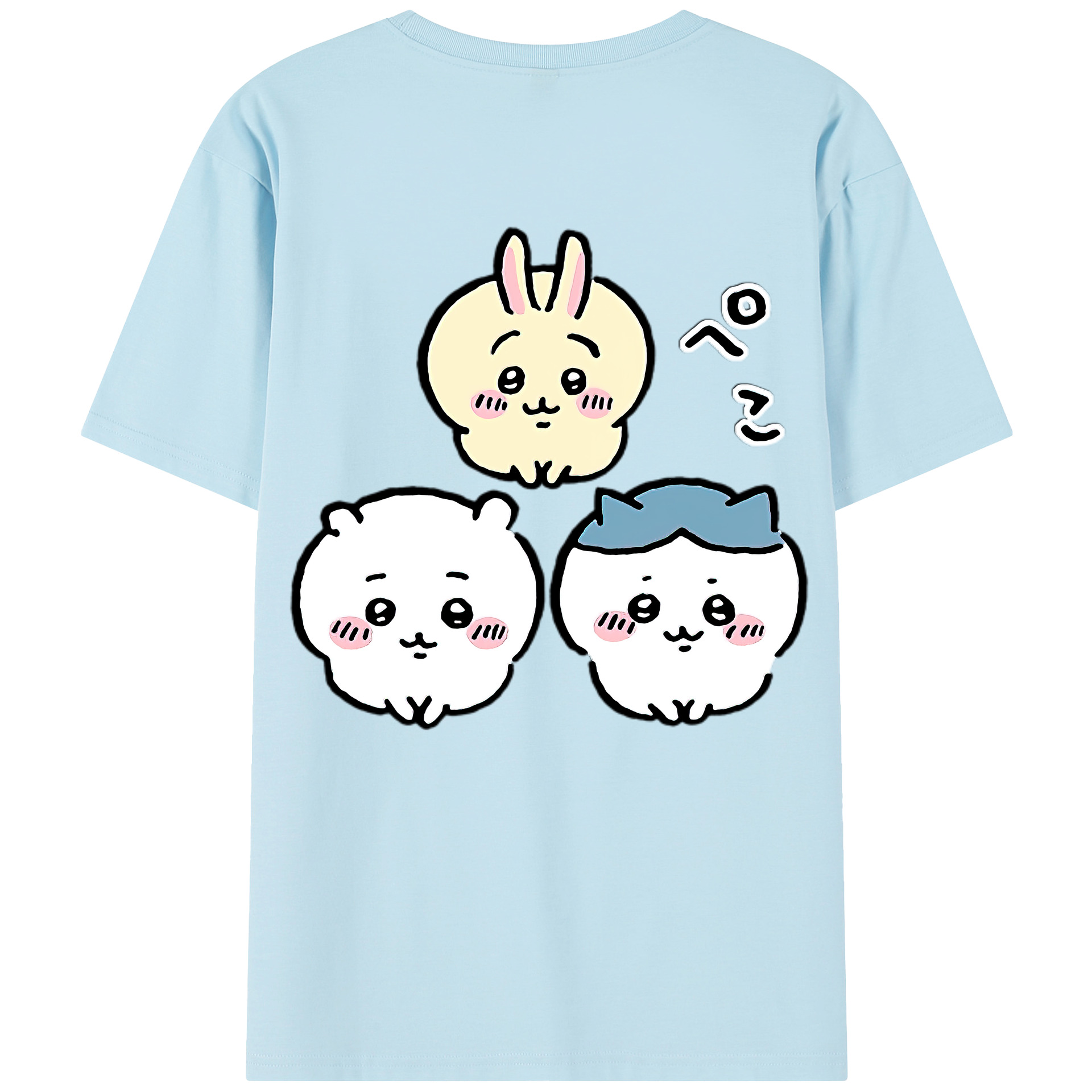 （画像用） ちいかわ うさぎ Chii-kawa usagi 綿100％半袖Tシャツ（背面プリント）